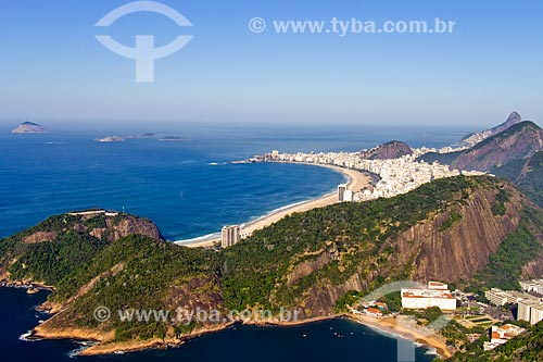  Vista da orla da Praia de Copacabana a partir do Pão de Açúcar  - Rio de Janeiro - Rio de Janeiro (RJ) - Brasil