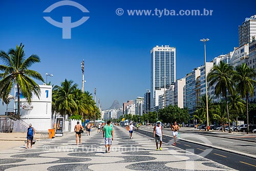  Vista geral do calçadão da Praia do Leme - Posto 1  - Rio de Janeiro - Rio de Janeiro (RJ) - Brasil