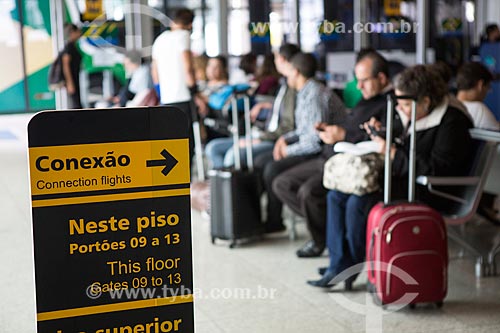  Placa indicando conexão de voo no Aeroporto Santos Dumont  - Rio de Janeiro - Rio de Janeiro (RJ) - Brasil