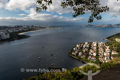  Vista da Praia do Flamengo - à esquerda - e do bairro da Urca - à direita - a partir do Morro da Urca  - Rio de Janeiro - Rio de Janeiro (RJ) - Brasil