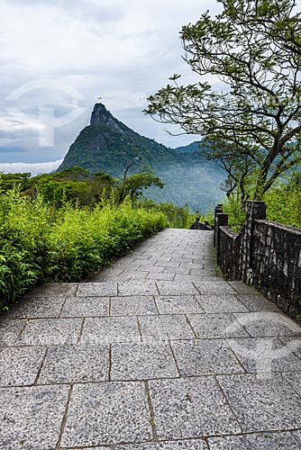  Vista do amanhecer no Cristo Redentor (1931) a partir do Mirante Dona Marta  - Rio de Janeiro - Rio de Janeiro (RJ) - Brasil