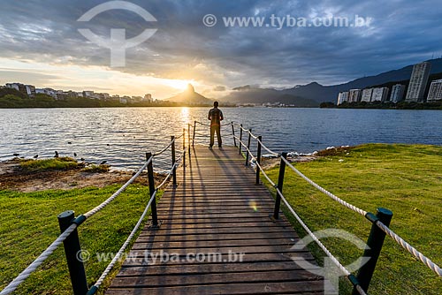  Pôr do sol na Lagoa Rodrigo de Freitas  - Rio de Janeiro - Rio de Janeiro (RJ) - Brasil