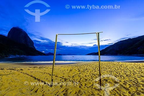  Amanhecer na orla da Praia Vermelha com o Pão de Açúcar ao fundo  - Rio de Janeiro - Rio de Janeiro (RJ) - Brasil