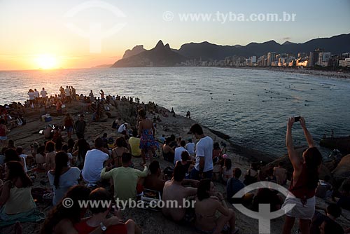  Vista do pôr do sol a partir da Pedra do Arpoador  - Rio de Janeiro - Rio de Janeiro (RJ) - Brasil