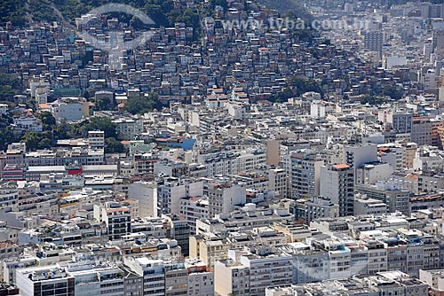  Foto aérea do bairro de Ipanema com a favela Pavão Pavãozinho  - Rio de Janeiro - Rio de Janeiro (RJ) - Brasil