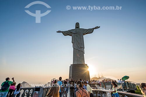  Vista do pôr do sol a partir do Cristo Redentor  - Rio de Janeiro - Rio de Janeiro (RJ) - Brasil