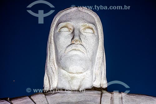  Detalhe do Cristo Redentor durante o pôr do sol  - Rio de Janeiro - Rio de Janeiro (RJ) - Brasil