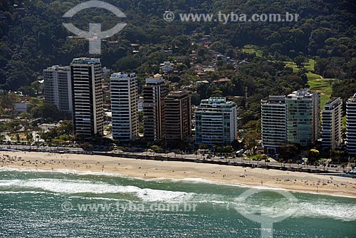  Foto aérea da orla da Praia de São Conrado  - Rio de Janeiro - Rio de Janeiro (RJ) - Brasil