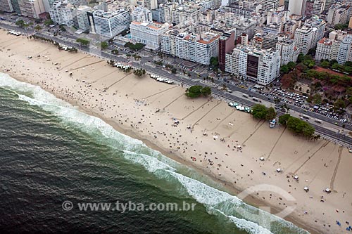  Foto aérea da orla da Praia de Copacabana  - Rio de Janeiro - Rio de Janeiro (RJ) - Brasil