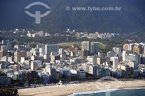  Foto aérea da orla da Praia do Leblon  - Rio de Janeiro - Rio de Janeiro (RJ) - Brasil