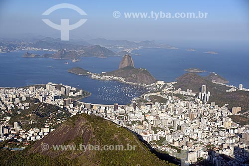  Foto aérea da Enseada de Botafogo com o Pão de Açúcar  - Rio de Janeiro - Rio de Janeiro (RJ) - Brasil