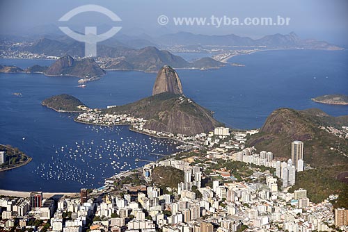  Foto aérea da Enseada de Botafogo com o Pão de Açúcar  - Rio de Janeiro - Rio de Janeiro (RJ) - Brasil