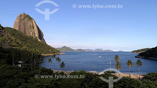  Foto feita com drone da Praia Vermelha com o Pão de Açúcar ao fundo  - Rio de Janeiro - Rio de Janeiro (RJ) - Brasil