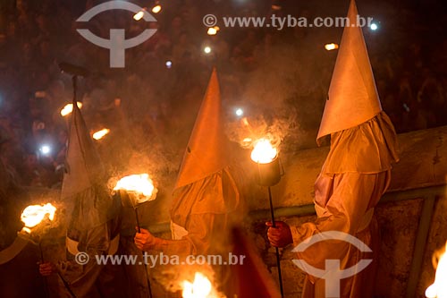  Farricocos durante a Procissão do Fogaréu na cidade de Goiás  - Goiás - Goiás (GO) - Brasil