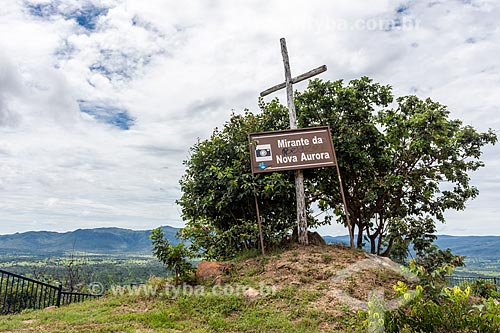  Placa informativa no Mirante da Nova Aurora  - Cavalcante - Goiás (GO) - Brasil