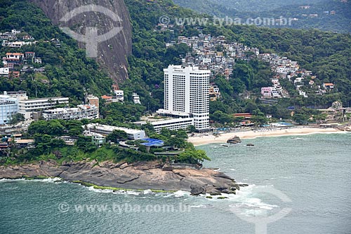  Foto aérea do Sheraton Rio Hotel & Resort com a Favela do Vidigal ao fundo  - Rio de Janeiro - Rio de Janeiro (RJ) - Brasil