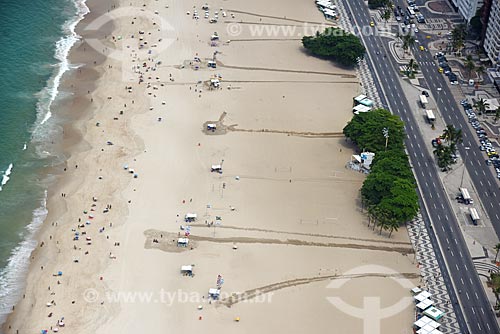  Foto aérea da orla da Praia de Copacabana  - Rio de Janeiro - Rio de Janeiro (RJ) - Brasil