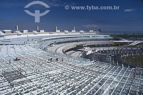  Aeroporto Internacional Antônio Carlos Jobim (1952) durante a construção do Terminal 2 - década de 90  - Rio de Janeiro - Rio de Janeiro (RJ) - Brasil