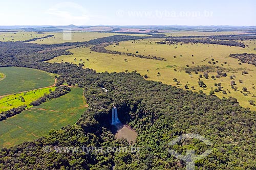  Foto feita com drone da Cachoeira da Abóbora  - Caiapônia - Goiás (GO) - Brasil