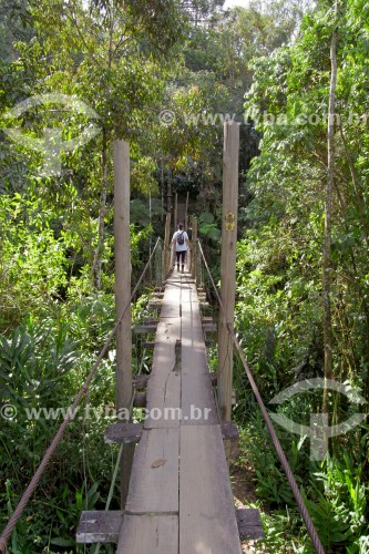 Ponte de madeira sobre o Rio Preto - divisa dos estados de Rio de Janeiro e Minas Gerais - Resende - Rio de Janeiro (RJ) - Brasil