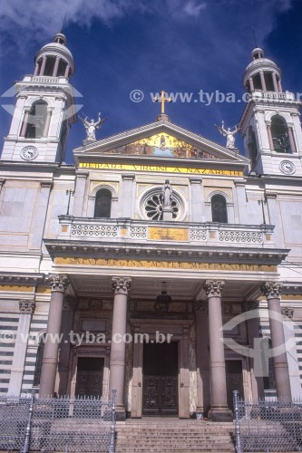 Fachada da Basílica de Nossa Senhora de Nazaré - Anos 90  - Belém - Pará (PA) - Brasil