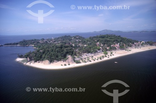 Vista aérea da Ilha de Paquetá - Anos 80 - Rio de Janeiro - Rio de Janeiro (RJ) - Brasil