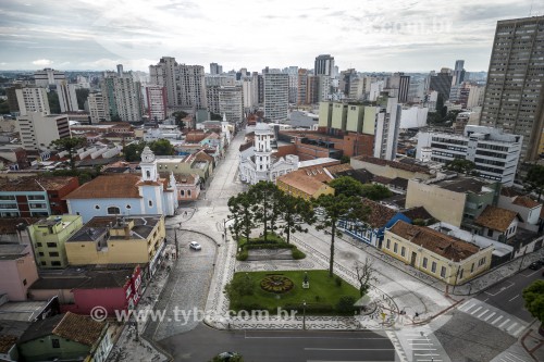 Foto feita com drone da Praça Garibaldi - Curitiba - Paraná (PR) - Brasil