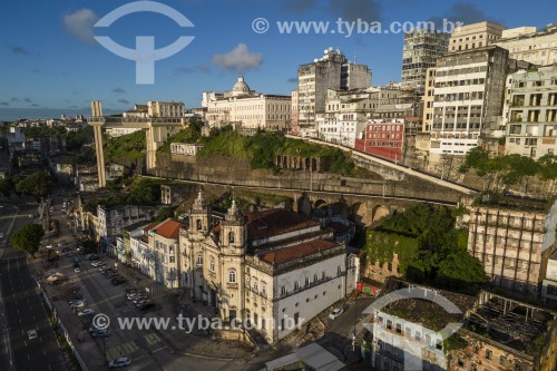 Foto feita com drone do Elevador Lacerda (1873) - Salvador - Bahia (BA) - Brasil