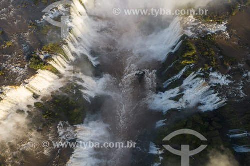 Foto feita com drone da Garganta do Diabo no Parque Nacional do Iguaçu  - Foz do Iguaçu - Paraná (PR) - Brasil