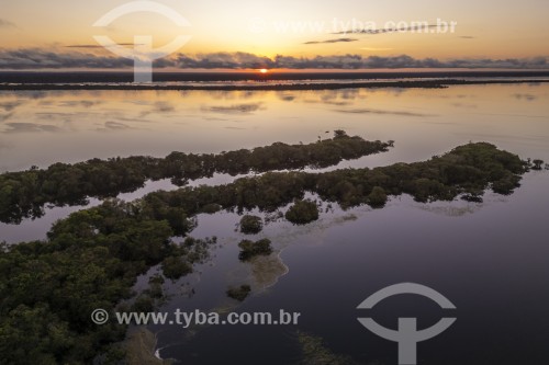 Foto feita com drone de ilhas fluviais - Parque Nacional de Anavilhanas  - Manaus - Amazonas (AM) - Brasil