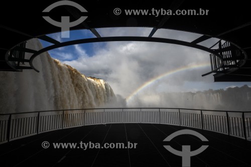 Cachoeiras no Parque Nacional do Iguaçu - Fronteira entre Brasil e Argentina - Foz do Iguaçu - Paraná (PR) - Brasil