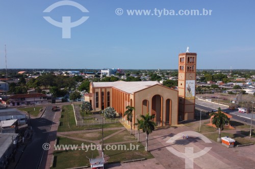 Foto feita com drone da Catedral de Nossa Senhora do Carmo - Parintins - Amazonas (AM) - Brasil