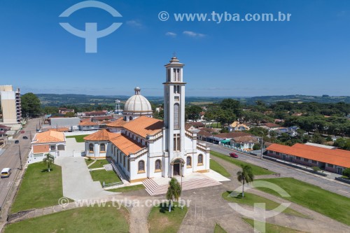 Foto feita com drone da Igreja de São Benedito (Santuário de São Benedito) - Lapa - Paraná (PR) - Brasil