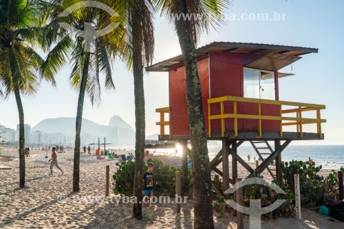 Guarita de salva-vidas na Praia de Copacabana - Rio de Janeiro - Rio de Janeiro (RJ) - Brasil