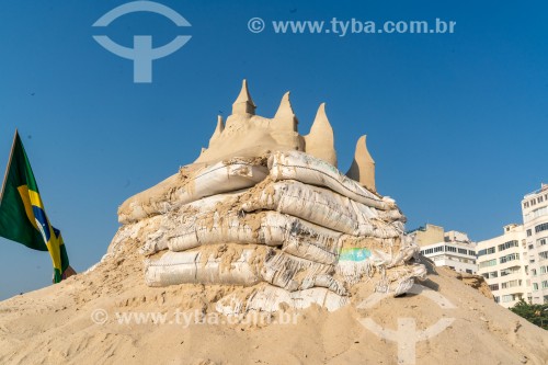 Castelo de areia na Praia de Copacabana - Rio de Janeiro - Rio de Janeiro (RJ) - Brasil