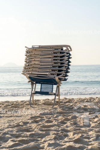 Cadeiras de praia para aluguel - Praia de Copacabana - Rio de Janeiro - Rio de Janeiro (RJ) - Brasil