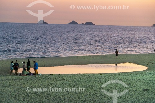 Praia do Arpoador com Monumento Natural das Ilhas Cagarras ao fundo - Rio de Janeiro - Rio de Janeiro (RJ) - Brasil