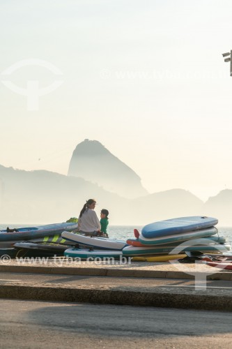 Pranchas de stand up paddle no Posto 6 da Praia de Copacabana - Rio de Janeiro - Rio de Janeiro (RJ) - Brasil