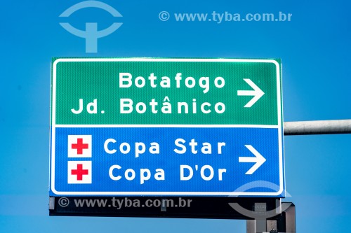 Placa de sinalização na Avenida Atlântica - Rio de Janeiro - Rio de Janeiro (RJ) - Brasil