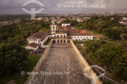 Foto feita com drone da Fachada do Convento e Igreja de São Francisco (1588) - parte do Centro Cultural São Francisco - João Pessoa - Paraíba (PB) - Brasil