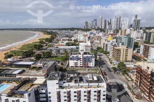 Foto feita com drone de prédios e da orla da Praia de Tambaú - João Pessoa - Paraíba (PB) - Brasil