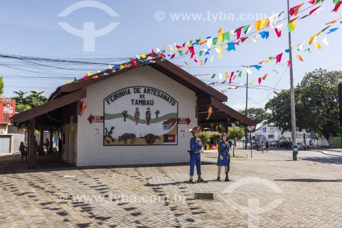 Estátua de cangaceiros perto de feira livre em Tambaú - João Pessoa - Paraíba (PB) - Brasil