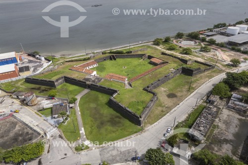 Foto feita com drone do Forte de Santa Catarina do Cabedelo (1585) - também conhecida como Fortaleza de Santa Catarina - Cabedelo - Paraíba (PB) - Brasil