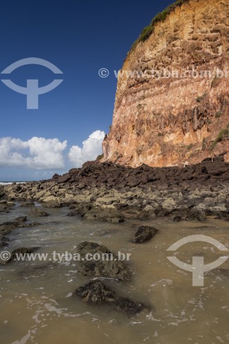 Detalhe de falésia na Praia do Madeiro - Tibau do Sul - Rio Grande do Norte (RN) - Brasil