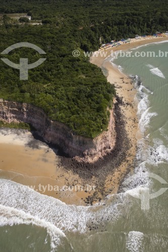 Foto feita com drone de falésia na Praia do Madeiro - Tibau do Sul - Rio Grande do Norte (RN) - Brasil