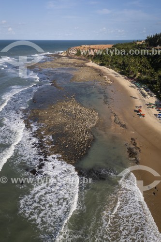 Foto feita com drone de piscina natural na Praia do Amor - Tibau do Sul - Rio Grande do Norte (RN) - Brasil