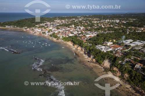 Foto feita com drone da orla e das Praias no Distrito de Pipa - Tibau do Sul - Rio Grande do Norte (RN) - Brasil