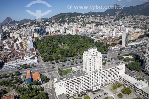 Vista aérea do Campo de Santana (1880) e do Palácio Duque de Caxias - Rio de Janeiro - Rio de Janeiro (RJ) - Brasil