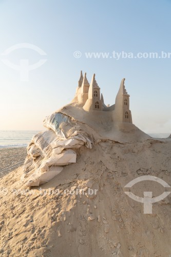 Escultura de areia - Praia de Copacabana - Rio de Janeiro - Rio de Janeiro (RJ) - Brasil