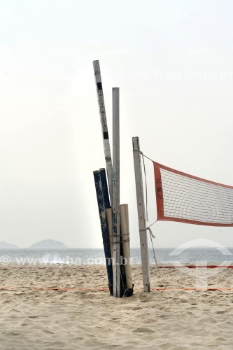 Equipamentos para prática esportiva na Praia de Copacabana - Rede de volei - Rio de Janeiro - Rio de Janeiro (RJ) - Brasil